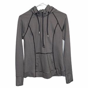 Tangerine Black and White Striped Hoodie Size Med